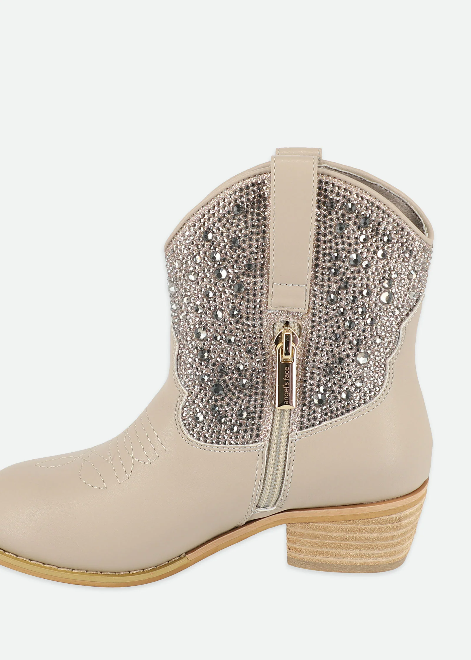 Rio Crystal Cowboy Boot Taupe - Image 4