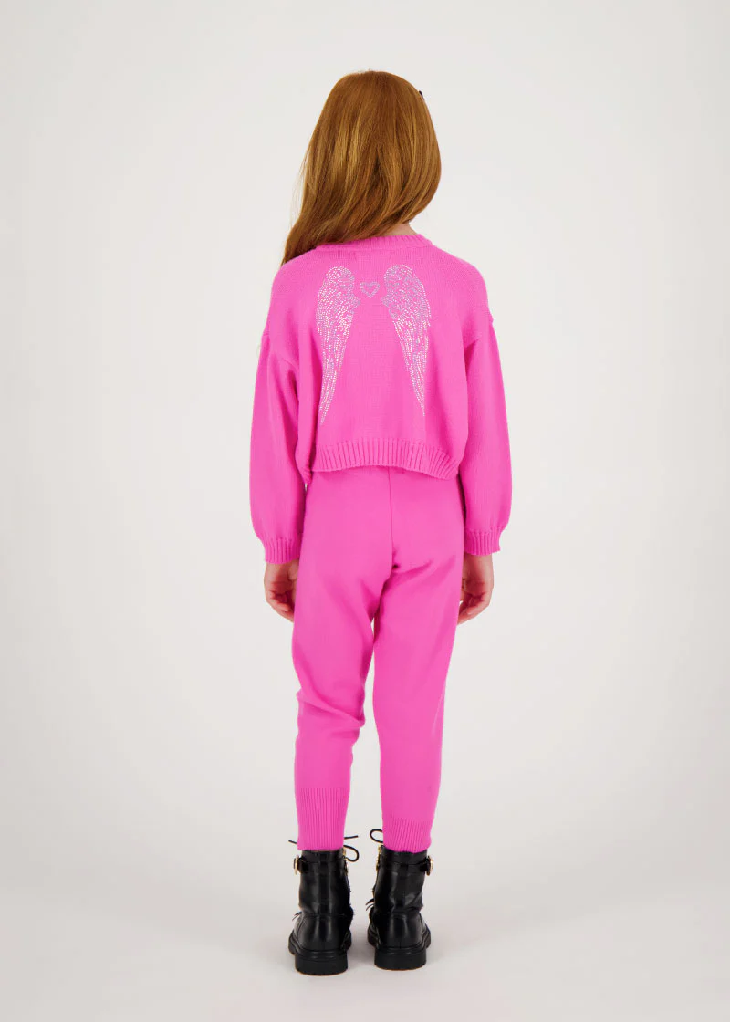 Roberta Cropped Jumper with Wings Hot Pink - Image 4