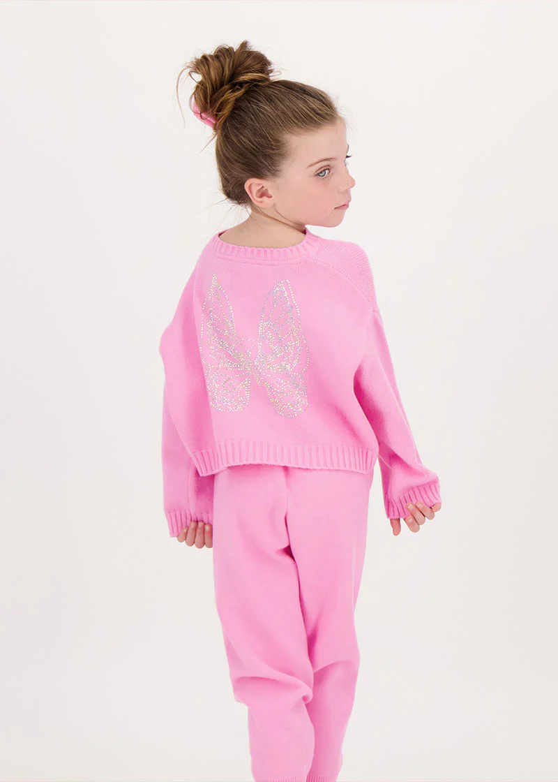 Roberta Cropped Jumper with Wings Rose - Image 3