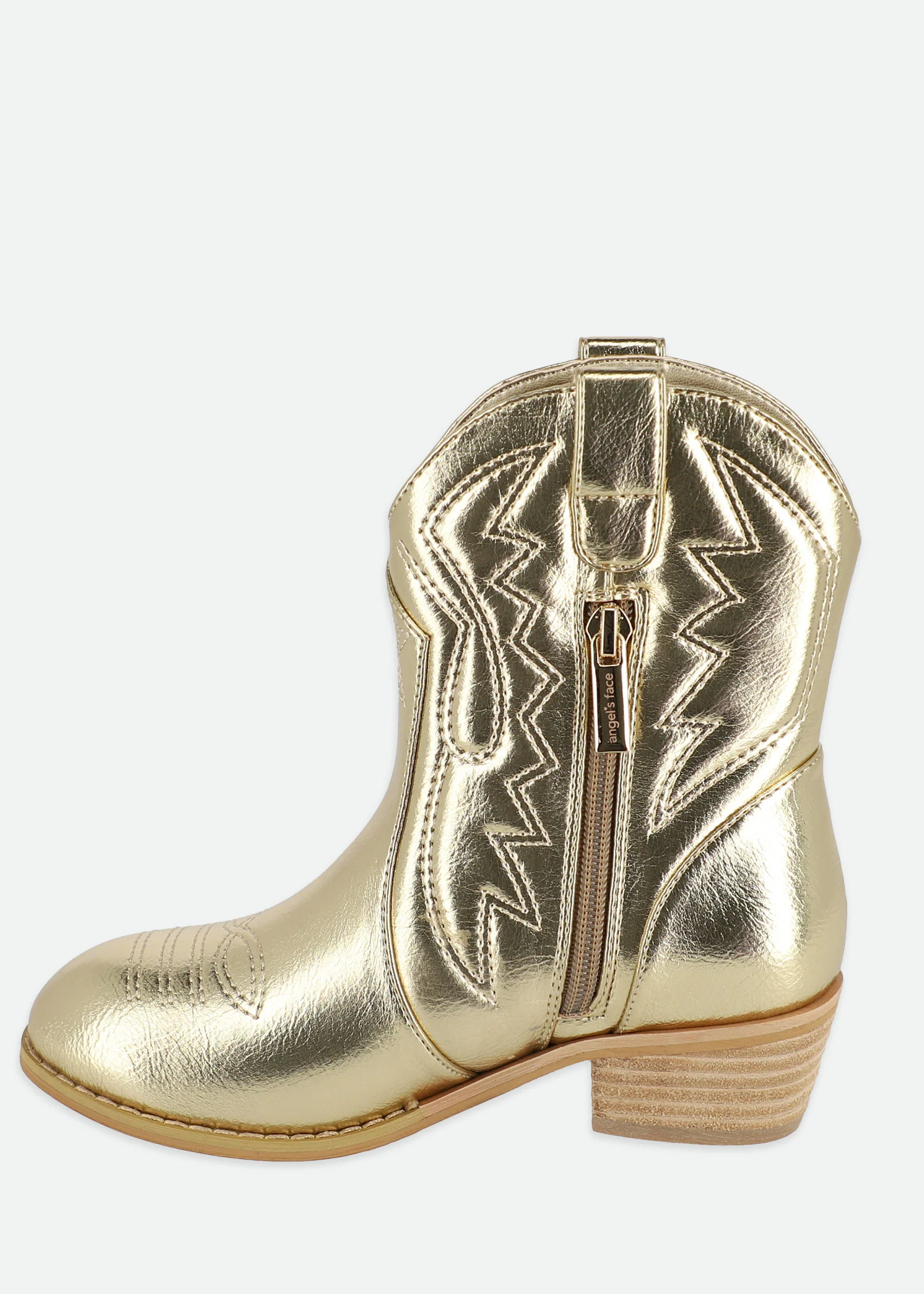 Soraya Metallic Cowboy Boot Gold - Image 6