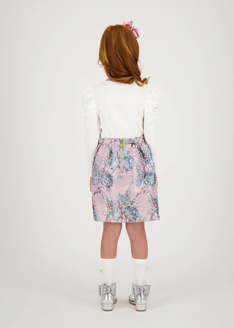 Sybil Jacquard Skirt Tea Rose - Image 4
