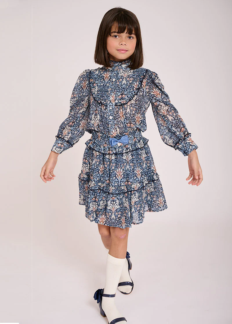 Tabatha Printed Blouse Navy - Image 4