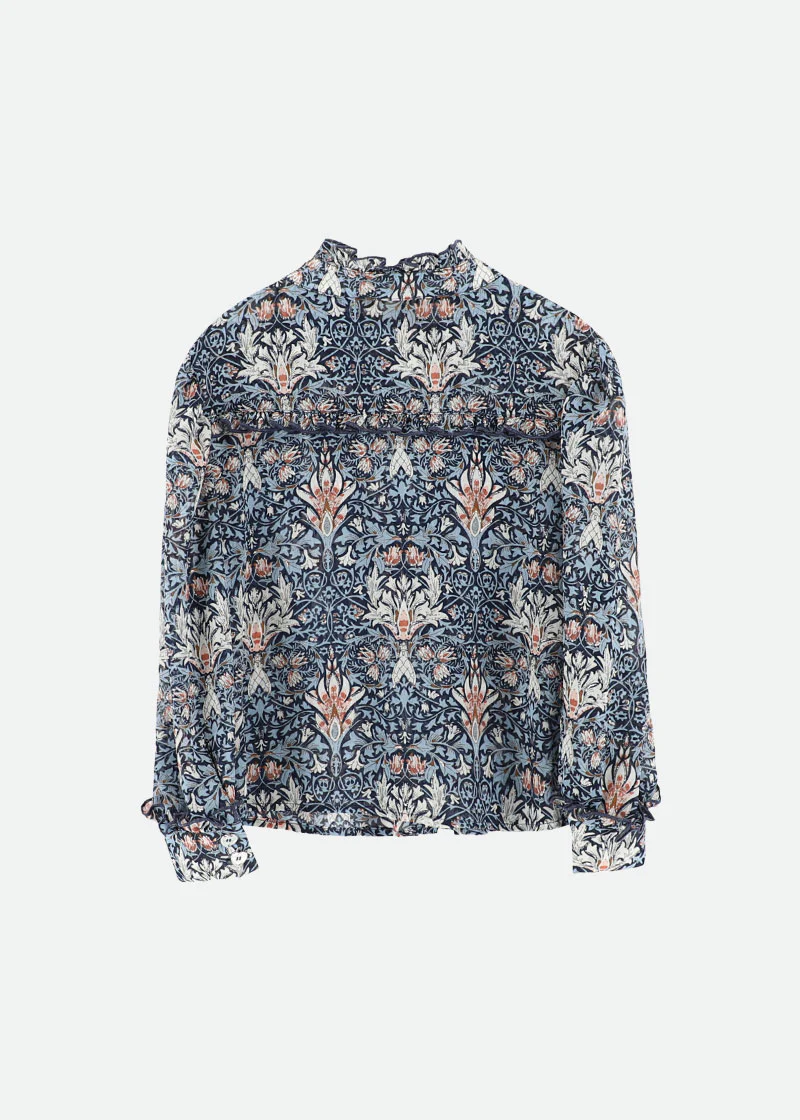 Tabatha Printed Blouse Navy - Image 5