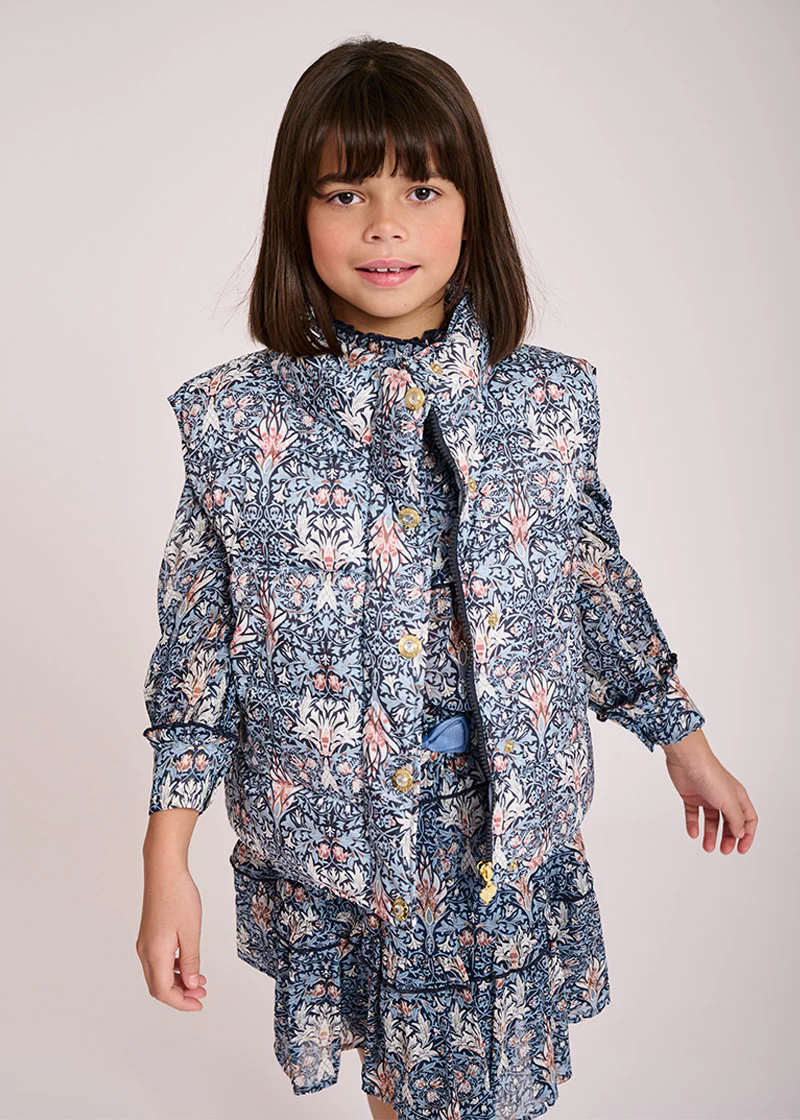 Tabatha Printed Gilet Navy - Image 3