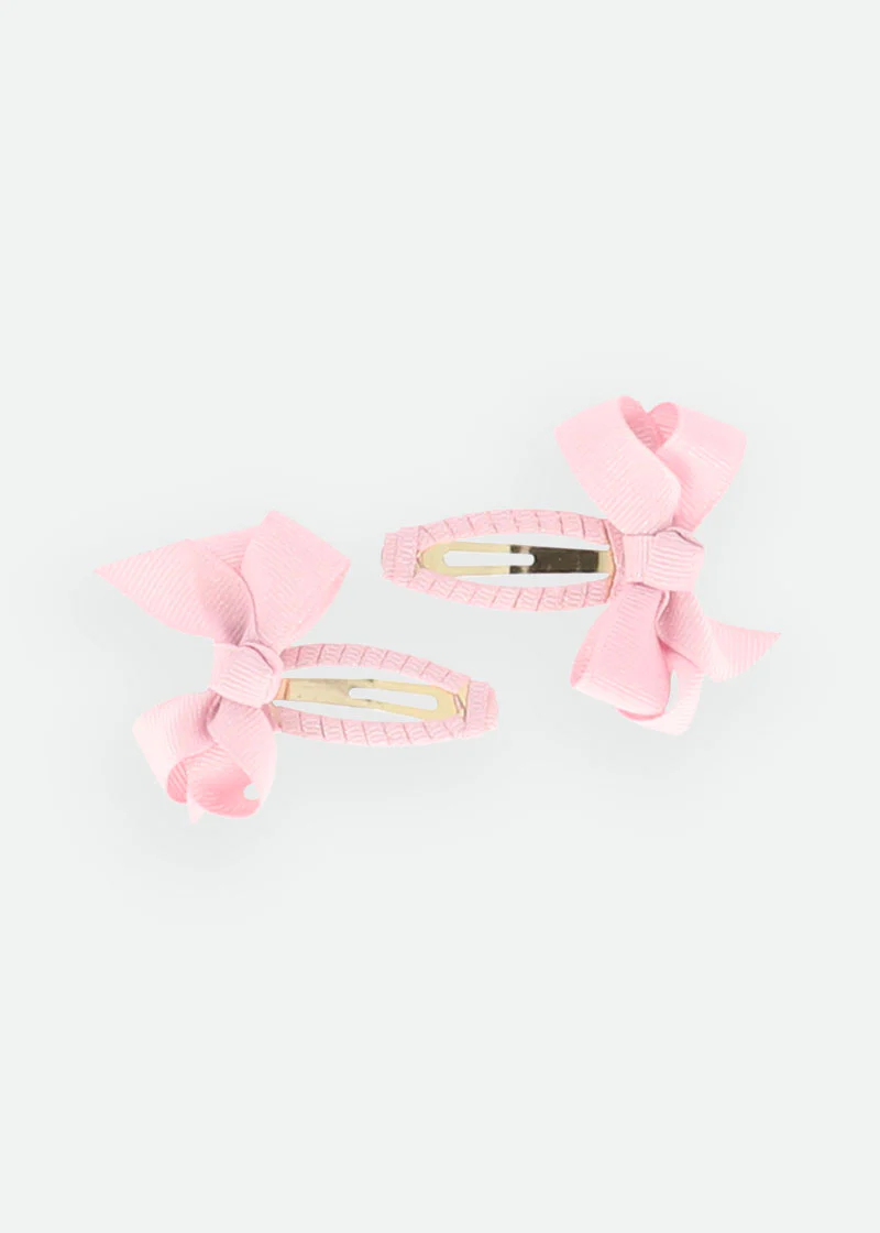 Two Pack Bow Clips Pink - Image 4