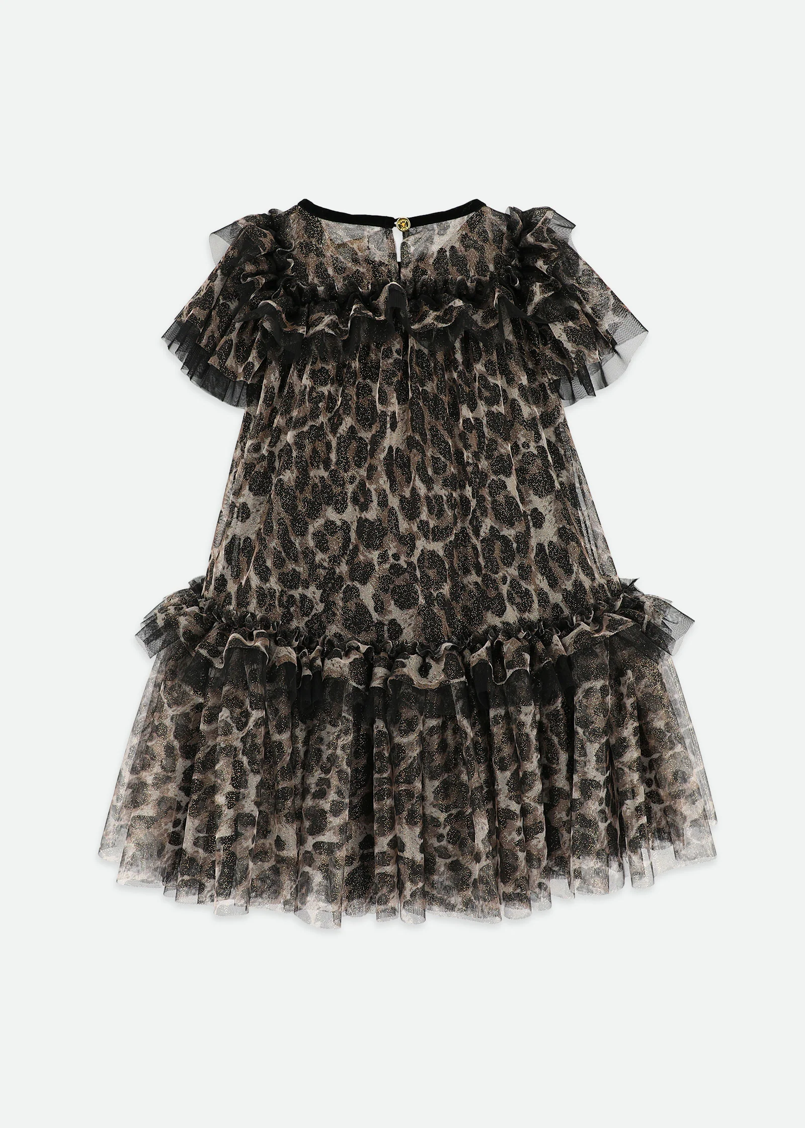 Victoria Tulle Leopard Dress Black - Image 4