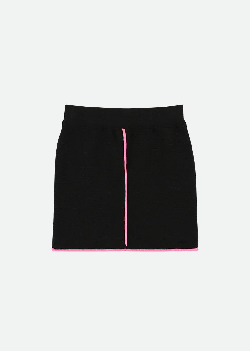 Whitney Knitted Skirt Black With Pink - Image 4